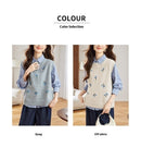 Pulôver floral - V-neck Buttons