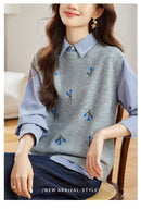 Pulôver floral - V-neck Buttons