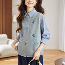Pulôver floral - V-neck Buttons