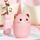 Umidificador de Ar Gatinho Fofo – Silencioso, USB, Aromaterapia com LED e Névoa Fria