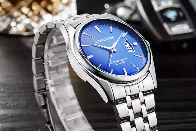Relógio de quartzo impermeável de luxo masculino