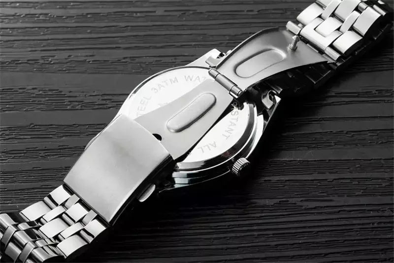 Relógio de quartzo impermeável de luxo masculino
