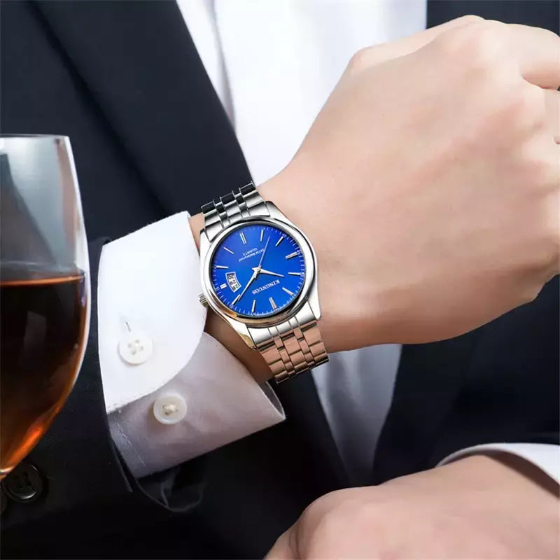 Relógio de quartzo impermeável de luxo masculino