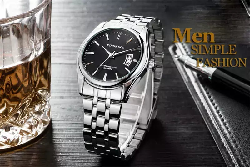 Relógio de quartzo impermeável de luxo masculino