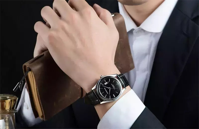 Relógio de quartzo impermeável de luxo masculino