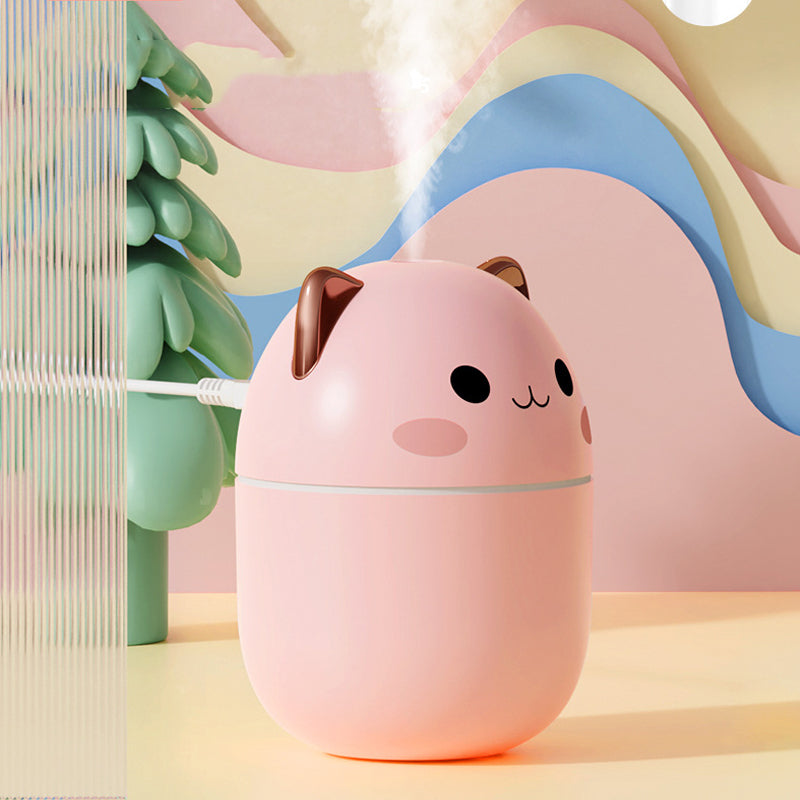 Umidificador de Ar Gatinho Fofo – Silencioso, USB, Aromaterapia com LED e Névoa Fria