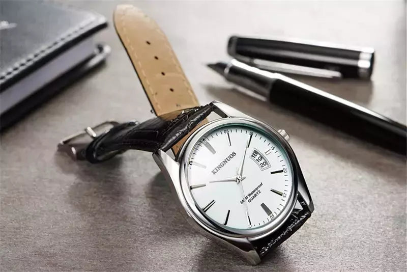 Relógio de quartzo impermeável de luxo masculino