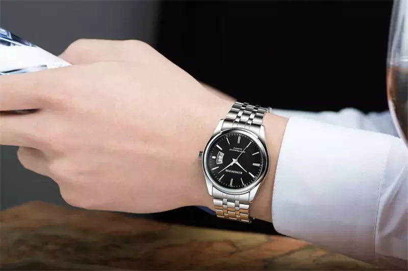 Relógio de quartzo impermeável de luxo masculino