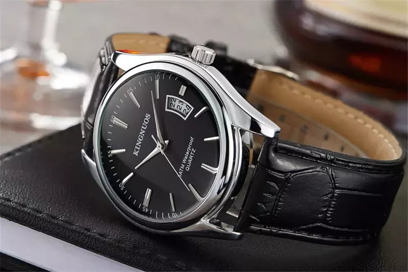 Relógio de quartzo impermeável de luxo masculino