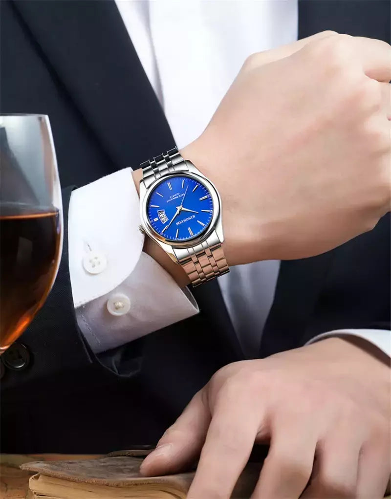 Relógio de quartzo impermeável de luxo masculino